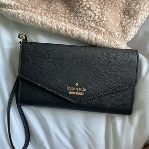 Black and gold Kate Spade wristlet wallet